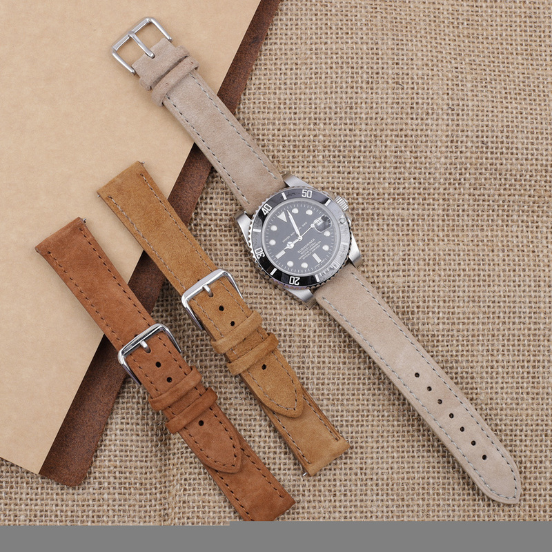 Soft Suede Leather Watch Band 18mm 19mm 20mm 22mm 24mm Blue Brown Watch Straps Stainless Steel Buckle Watch Accessories 220819
