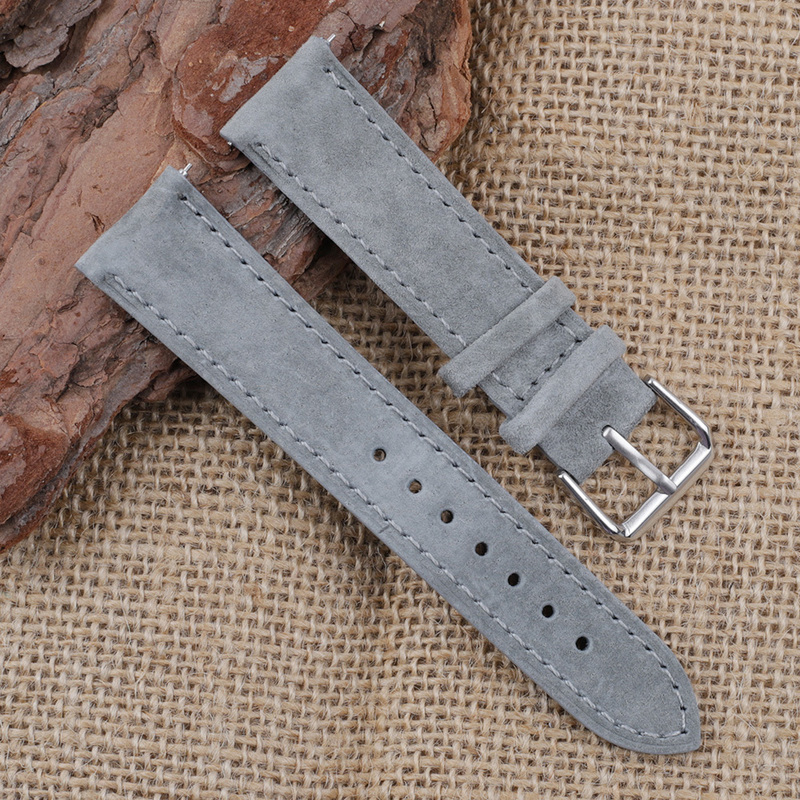 Onthelevel Genuine Leather Suede Watch Strap Leather Retro Watchband 18mm 19mm 20mm 22mm Gray Blue Watch Accessories #BF 220819