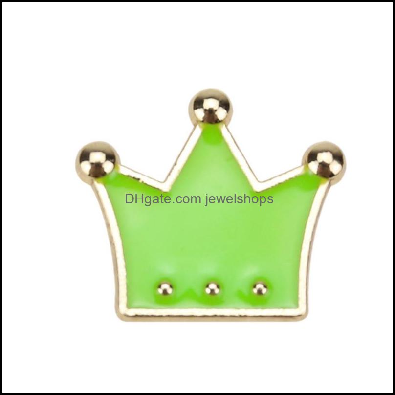 Pins Brooches Color Crown Shape Brooch Pin Unisex Alloy Drop Oil Sweater Clothes Lapel Pins Europe Women Bag Hat Cowboy C Jewelshops Dh9Ut
