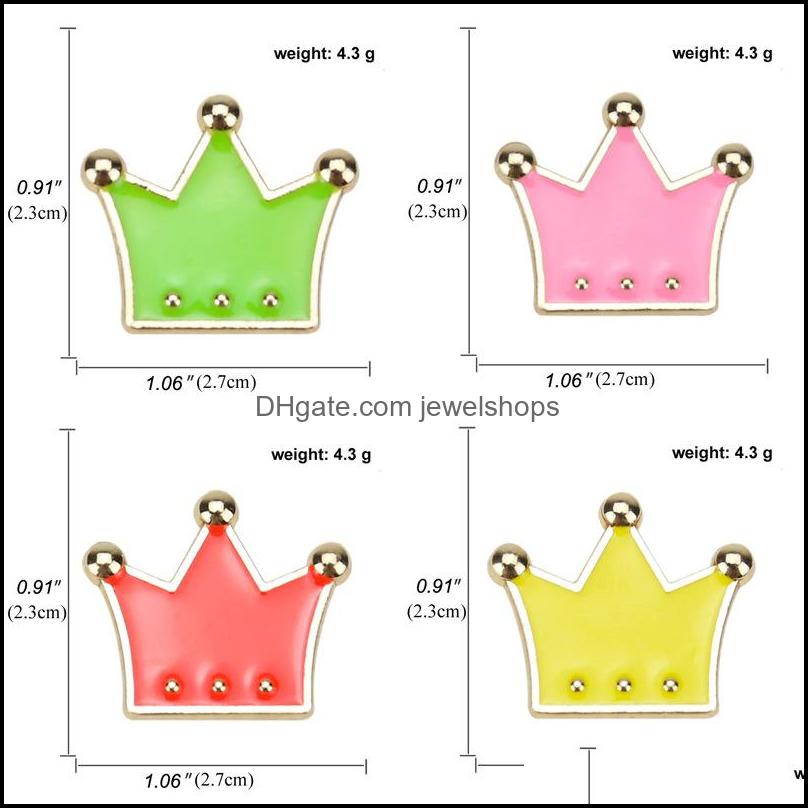 Pins Brooches Color Crown Shape Brooch Pin Unisex Alloy Drop Oil Sweater Clothes Lapel Pins Europe Women Bag Hat Cowboy C Jewelshops Dh9Ut