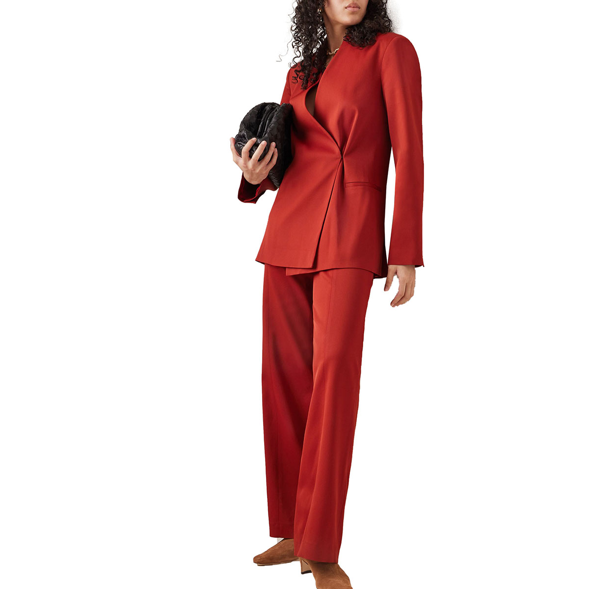 Simple V Neck Bridal Slim Fit Blazer Suits New Design Long Sleeve Bride Wedding Outfits Leisure Two Pieces Party Gowns Wear