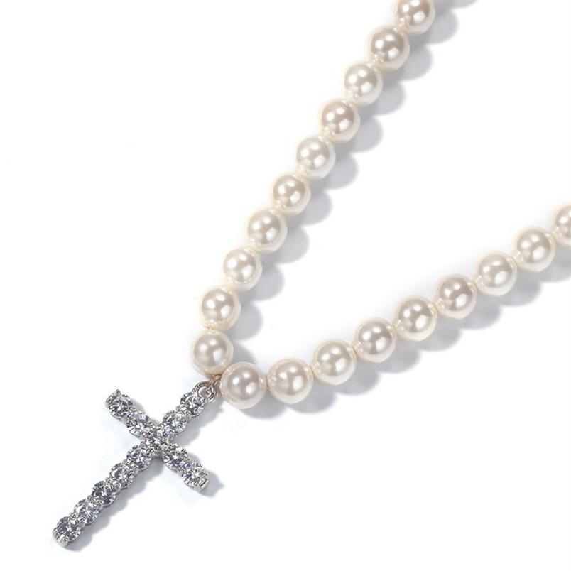 Simple And Stylish 8-10mm Pearl Necklace Hip-hop Trend Men's Jewelry Wild CZ Diamond Cross Pendant Optional213o
Simple And Stylish 8-10mm Pearl Necklace Hip-hop Trend Men's Jewelry Wild CZ Diamond Cross Pendant Optional213o