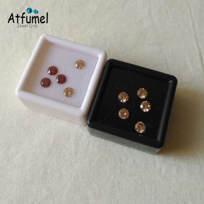 Wholesale 100Pcs Gemstones Display Box Loose Diamond Jewelry Organizer Case Gem Storage Container White Black 220819