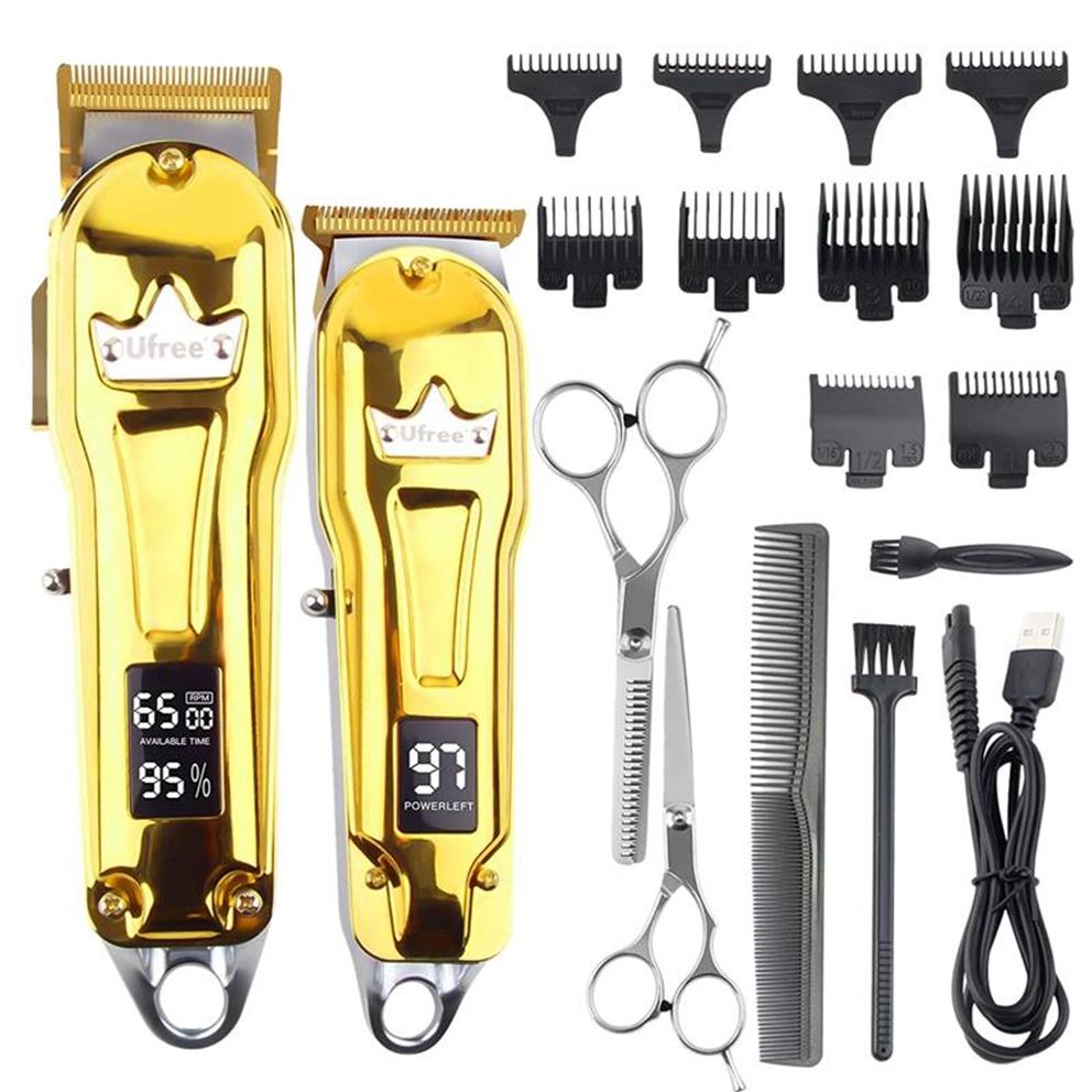 Hair Clippers U 2Pcs LED Display Barber Trimmer Set Cordless Professional Barbers & T Blade247R
Hair Clippers U 2Pcs LED Display Barber Trimmer Set Cordless Professional Barbers & T Blade247R