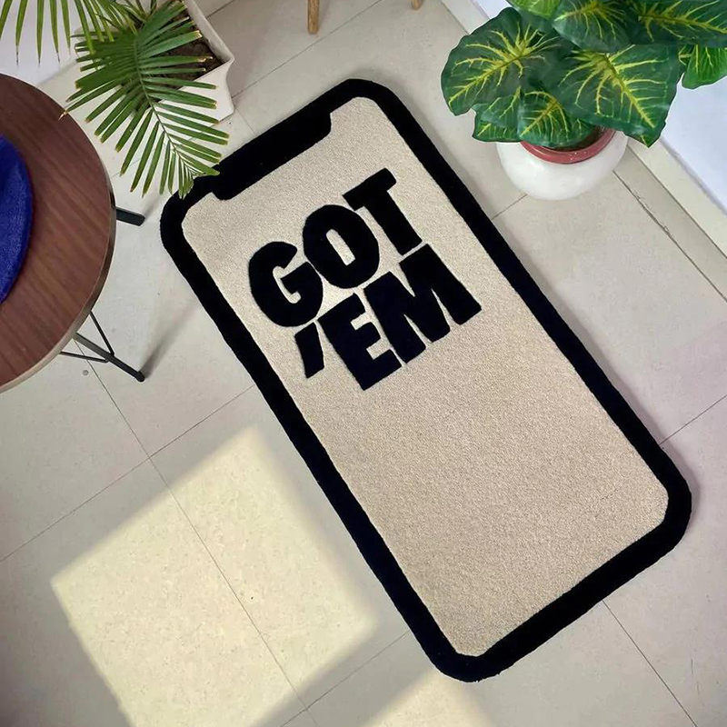 Home Furnishings Art Carpet GOT EM Order Screen App Phone Shape Rug Hypebeast Collection Parlor Bedroom Playroom Handmade Trending Floor Mat Supplier