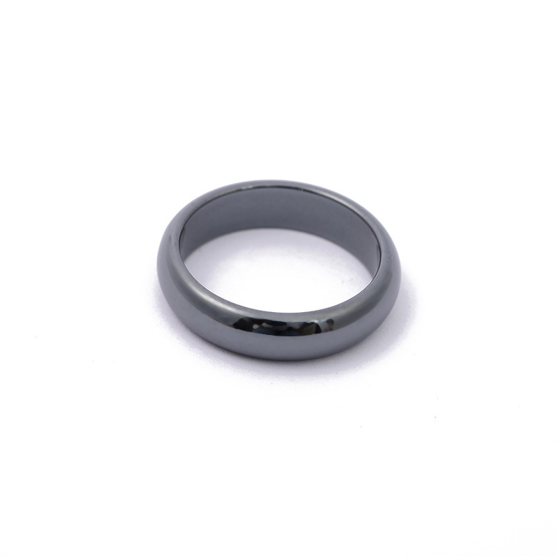 6mm High Quality Hematite Rings Not Magnetic Women Party Jewelry Smooth Cut Face Black Friend Gift Anillos Accessories
