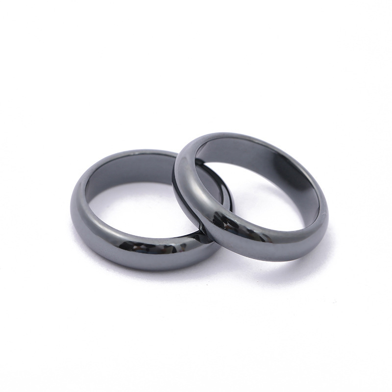 6mm High Quality Hematite Rings Not Magnetic Women Party Jewelry Smooth Cut Face Black Friend Gift Anillos Accessories