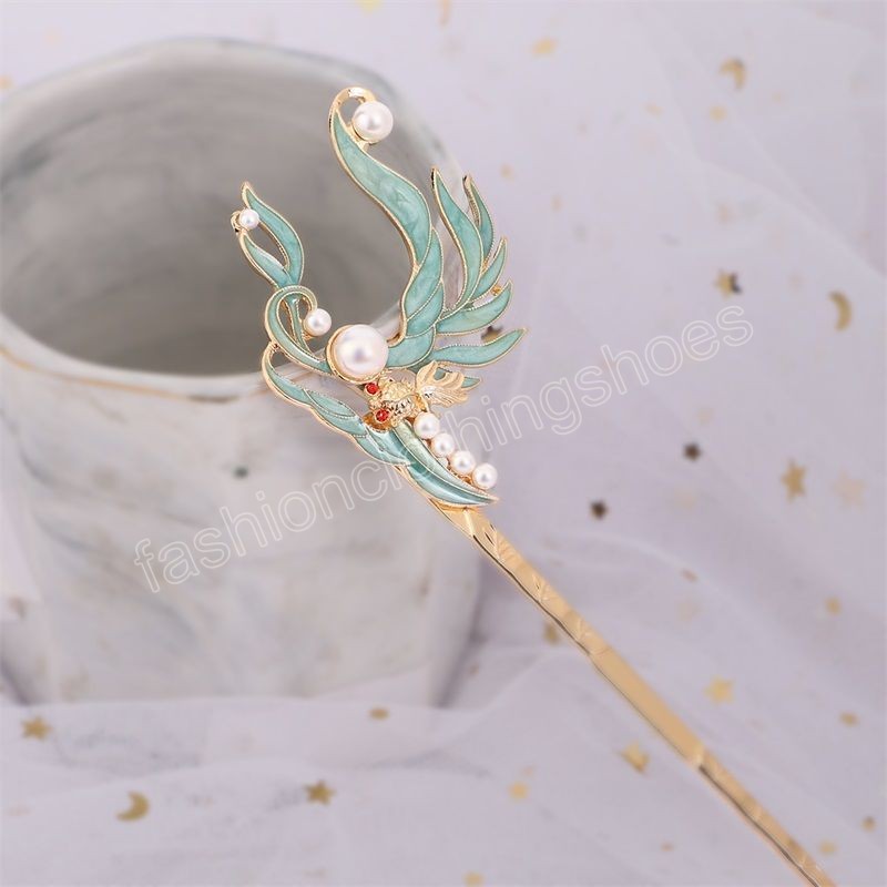 Vintage Chinese Style Hanfu Hair Stick Women Metal Tassel Hair Fork Hairpin Woman Jewelry Hair Clip Accessories