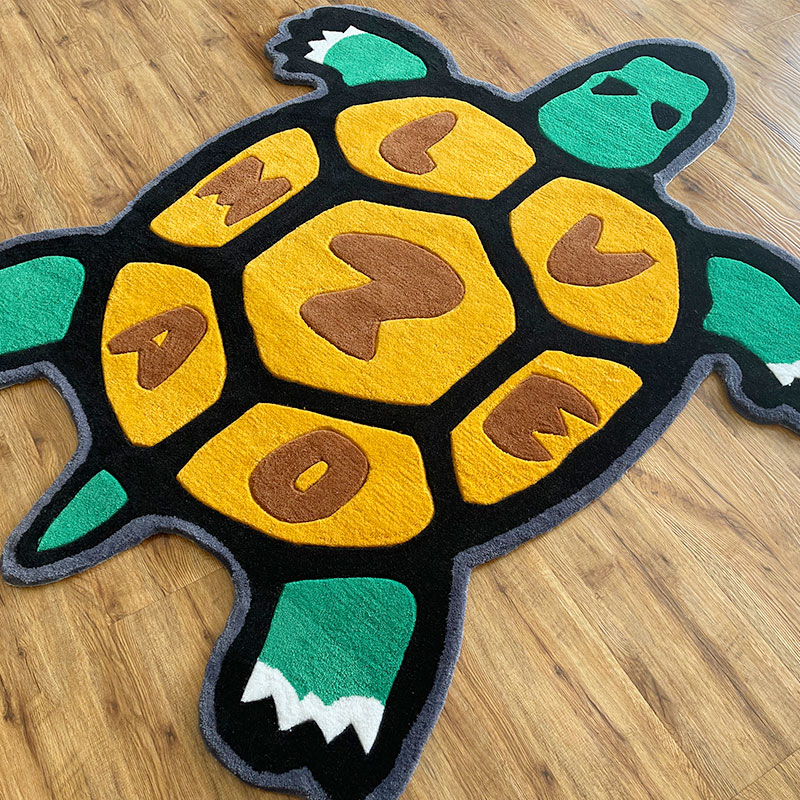 Home Furnishings Artistic Carpet Classic Turtle Area Rug Hypebeast Kidsroom Bedroom Playroom 3D Handmade Acrylic Yarn Trending Floor Mat Supplier