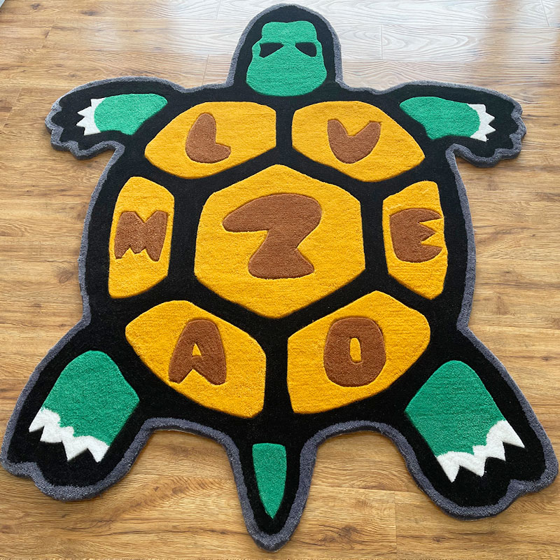 Home Furnishings Artistic Carpet Classic Turtle Area Rug Hypebeast Kidsroom Bedroom Playroom 3D Handmade Acrylic Yarn Trending Floor Mat Supplier