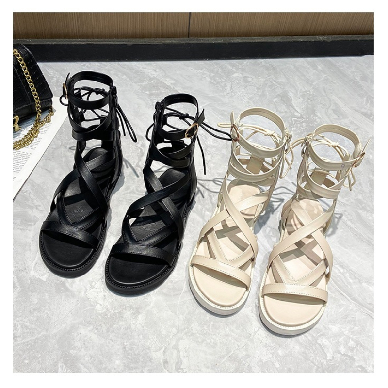 Sandals Summer Women's Thick Heels Strappy Flat High-top Roman Shoes Beach Hollow Zapatillas MujerSandals, Beige
Sandals Summer Women's Thick Heels Strappy Flat High-top Roman Shoes Beach Hollow Zapatillas MujerSandals, Beige