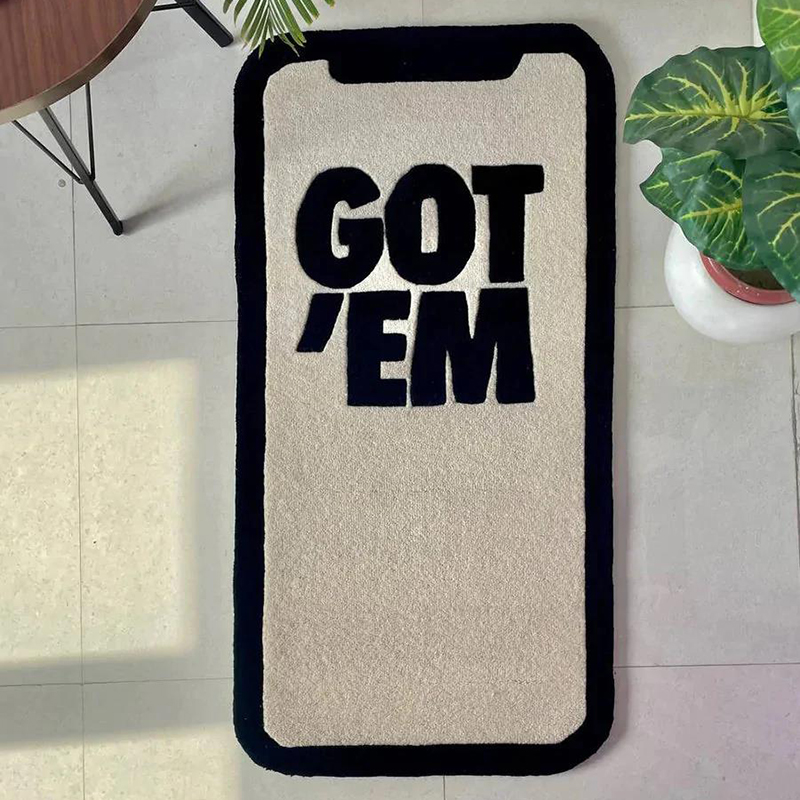 Home Furnishings Art Carpet GOT EM Order Screen App Phone Shape Rug Hypebeast Collection Parlor Bedroom Playroom Handmade Trending Floor Mat Supplier