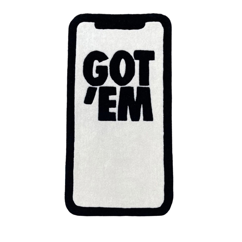Home Furnishings Art Carpet GOT EM Order Screen App Phone Shape Rug Hypebeast Collection Parlor Bedroom Playroom Handmade Trending Floor Mat Supplier