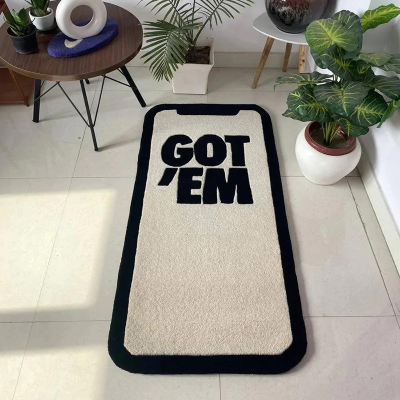 Home Furnishings Art Carpet GOT EM Order Screen App Phone Shape Rug Hypebeast Collection Parlor Bedroom Playroom Handmade Trending Floor Mat Supplier