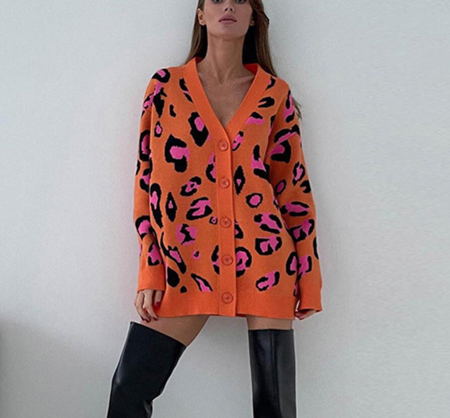 Women Sweaters Colorful Leopard GGity Letter Print Cardigans Oversized Buttons Knitted Sweaters Female Streetwear Thick Warm Jackets, 01
Women Sweaters Colorful Leopard GGity Letter Print Cardigans Oversized Buttons Knitted Sweaters Female Streetwear Thick Warm Jackets, 01