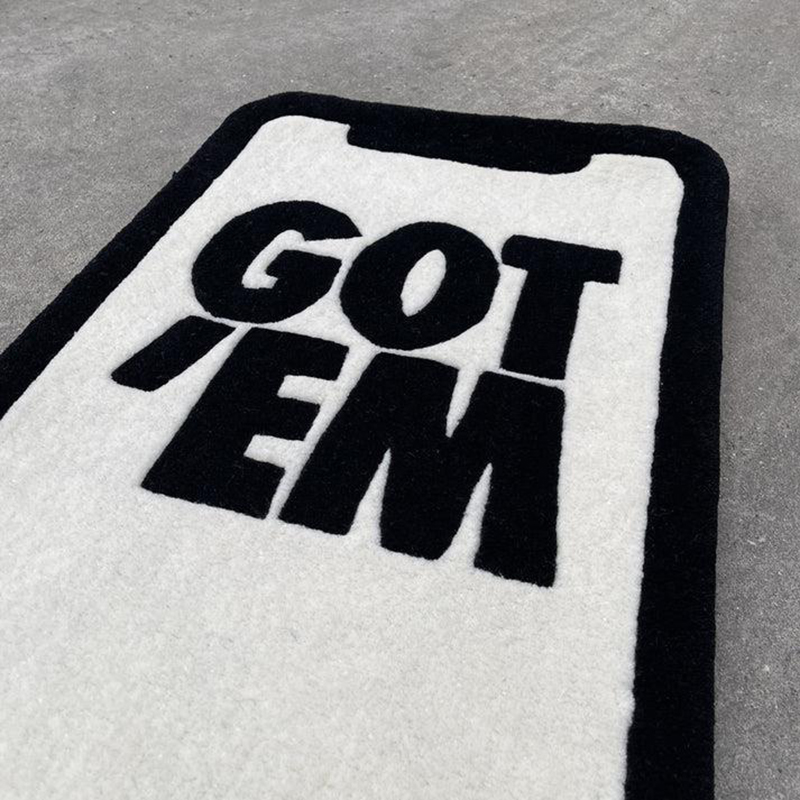 Home Furnishings Art Carpet GOT EM Order Screen App Phone Shape Rug Hypebeast Collection Parlor Bedroom Playroom Handmade Trending Floor Mat Supplier