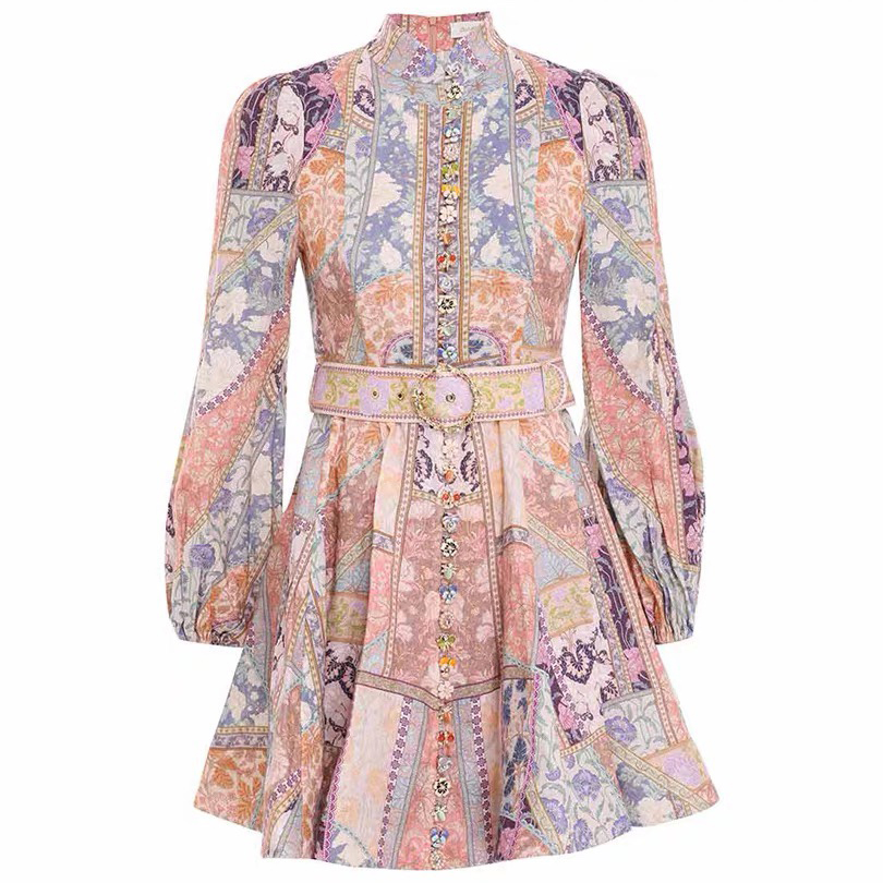 Vintage Women Lantern Sleeve Slim Lace Patchwork Dress New Fashion Runway Ruffles Pink Tweed Dress 2022, Multicolor
Vintage Women Lantern Sleeve Slim Lace Patchwork Dress New Fashion Runway Ruffles Pink Tweed Dress 2022, Multicolor
