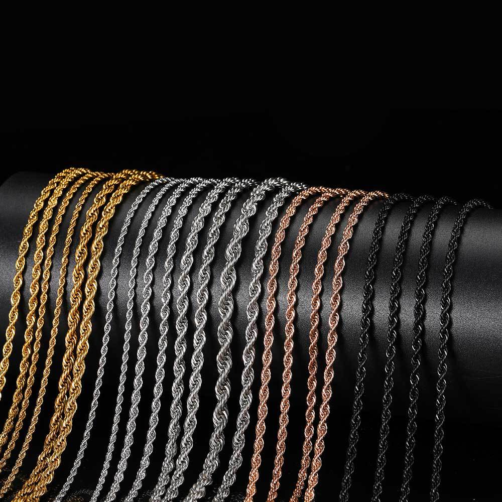 Stainless Steel Rope Chain Necklace Tennis for Men Women Gift Jewelry Accessories Wholesale
Stainless Steel Rope Chain Necklace Tennis for Men Women Gift Jewelry Accessories Wholesale