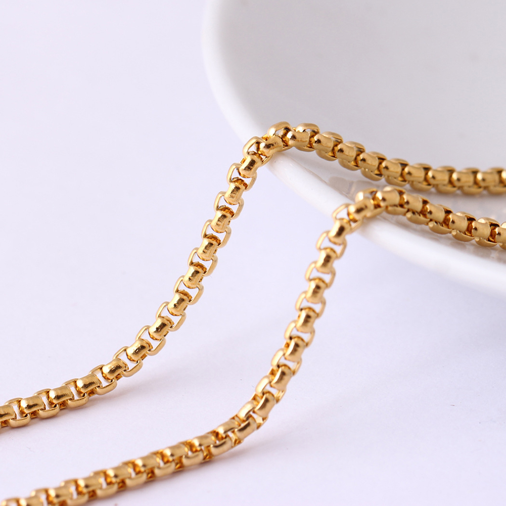 Stainless Steel Pearl Shape Chains Necklace Stainless Steel Gold Plated Jewelry Accessories Wholesale