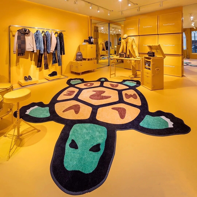 Home Furnishings Artistic Carpet Classic Turtle Area Rug Hypebeast Kidsroom Bedroom Playroom 3D Handmade Acrylic Yarn Trending Floor Mat Supplier