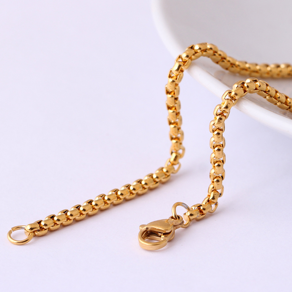 Stainless Steel Pearl Shape Gold Plated Chains Necklace Jewelry Accessories Wholesale
