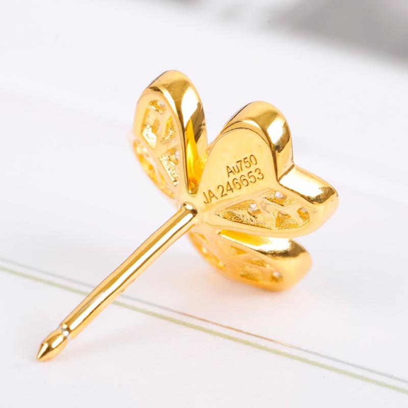 Stud High Qulity Classic Europ Jewelry Earrings For Women Gold Color Flowers Sweet Romantic Luck Clover Ear StudStud