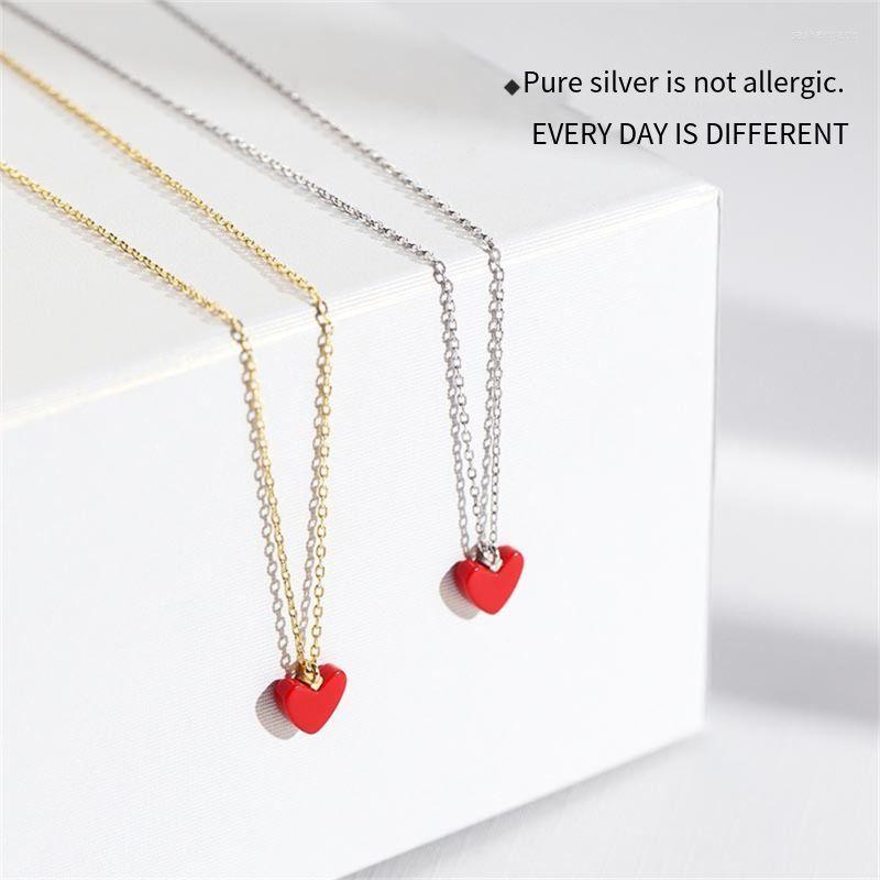 Pendant Necklaces Small Red Heart Necklace Ladies 925 Sterling Silver Bone ChainPendant
Pendant Necklaces Small Red Heart Necklace Ladies 925 Sterling Silver Bone ChainPendant