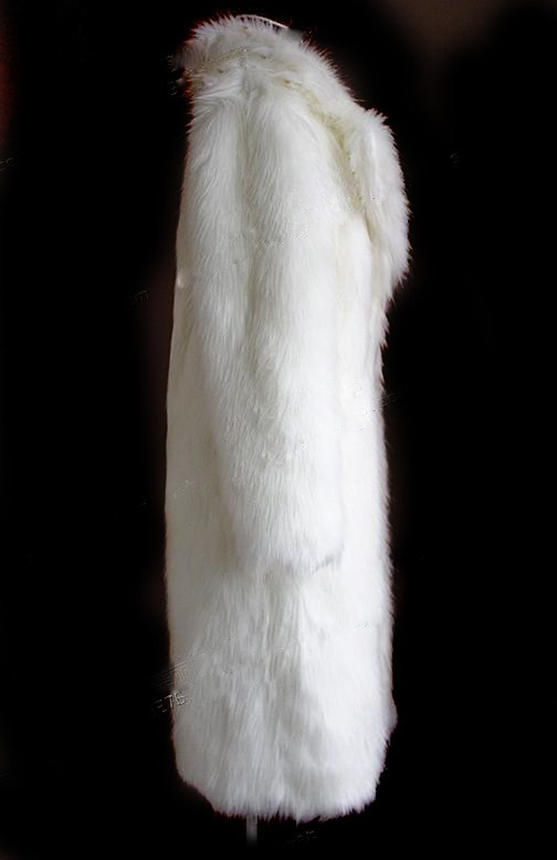 Women's White Faux Fur Long Winter Warm Thick Casual Ful Teddy Coat Jacket New Arrival