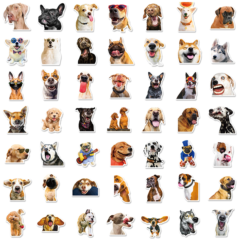 50 Realistic dog graffiti Sticker Phone Laptop Skateboard Car Stickers Pack for Luggage Guitar Helmet Sticker