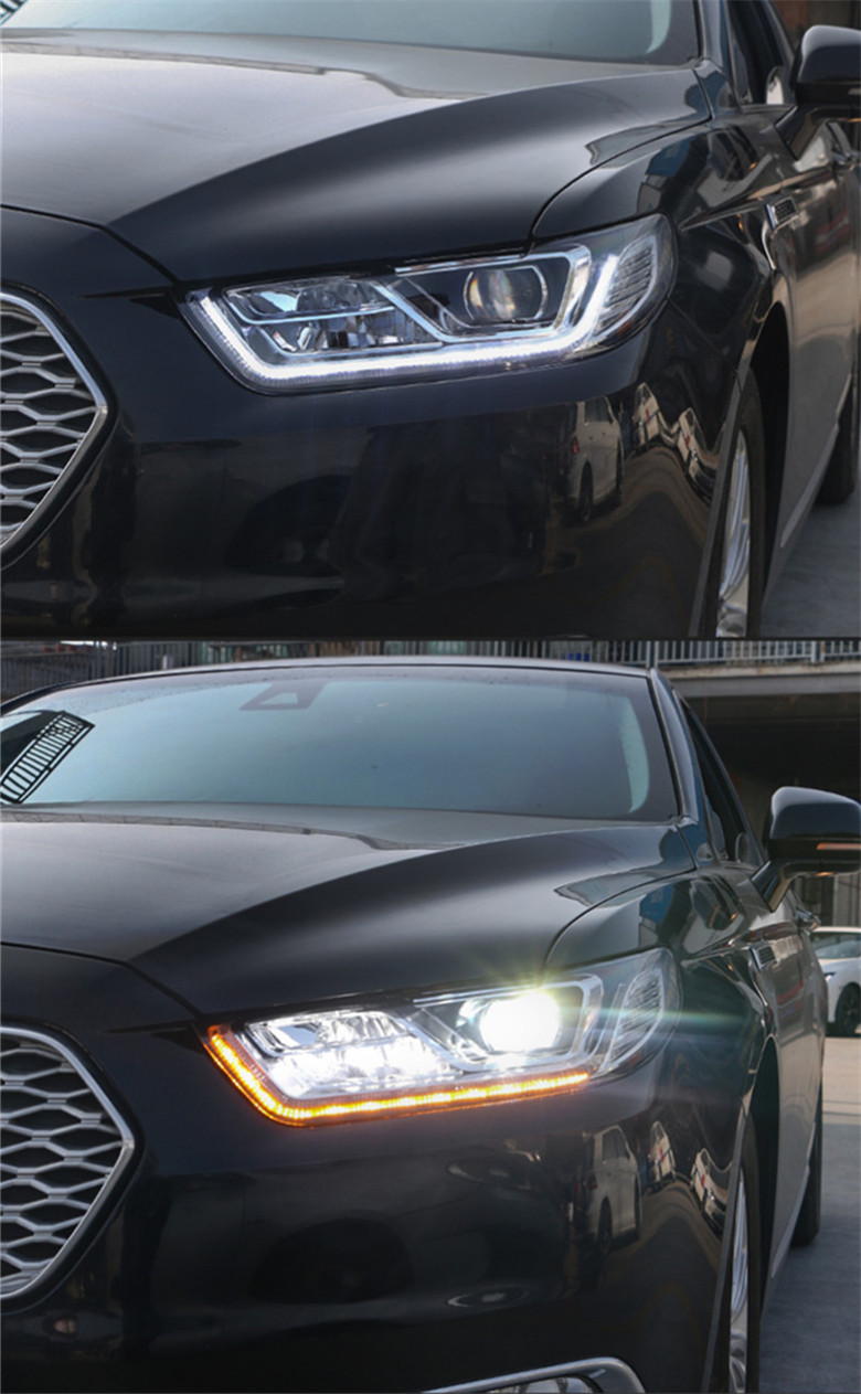 Auto LED Headlights For Ford Taurus 20 15-20 18 Headlight Turn Signal High Beam Lens Head Lamp