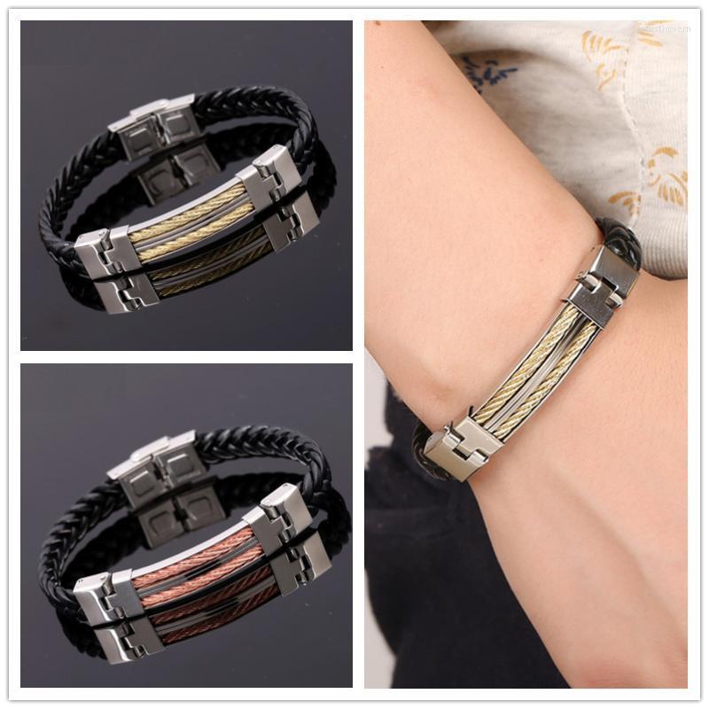 Charm Bracelets Woven Leather Rope Wrapping Vintage Style Classic Stainless Steel Men's Bracelet Genuine Design DIY CustomizatioCharm
Charm Bracelets Woven Leather Rope Wrapping Vintage Style Classic Stainless Steel Men's Bracelet Genuine Design DIY CustomizatioCharm