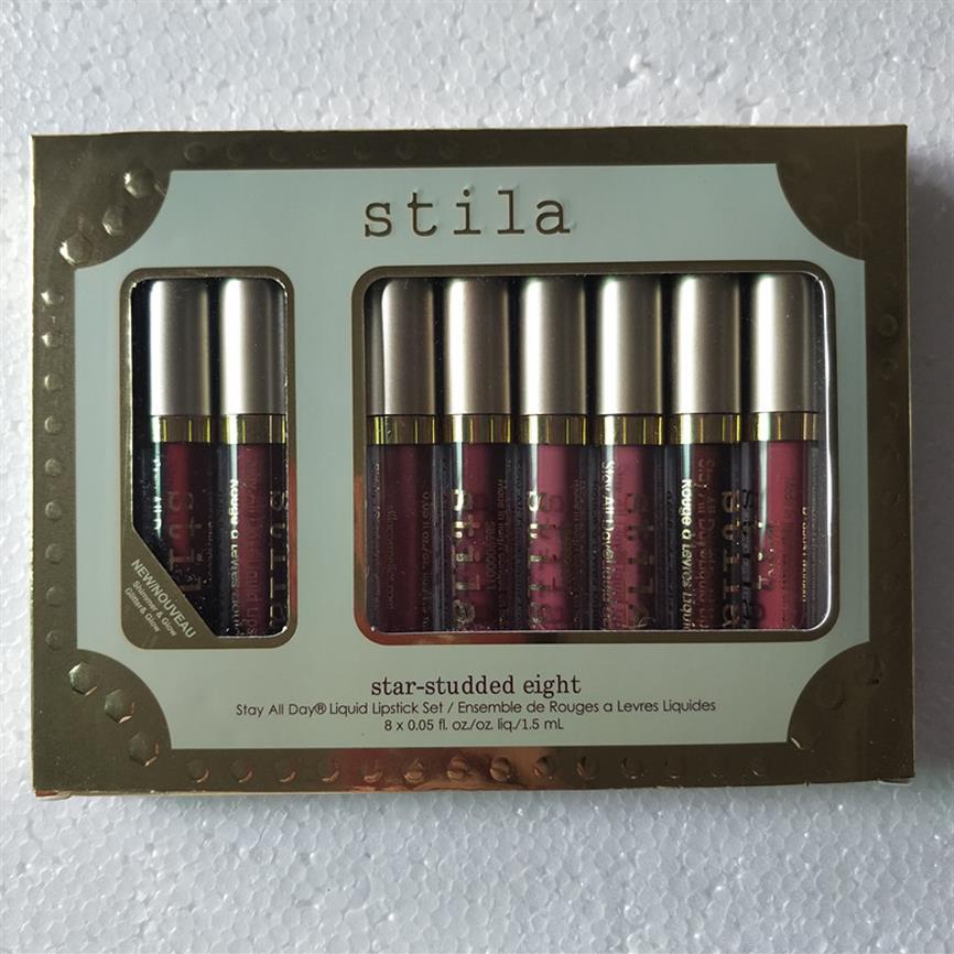 Star-studded Eight Stay All Days Liquid Lipstick set 8pcs box Long Lasting Creamy Shimmer Liquid stila Lipstick drop2496, Mixed color
Star-studded Eight Stay All Days Liquid Lipstick set 8pcs box Long Lasting Creamy Shimmer Liquid stila Lipstick drop2496, Mixed color
