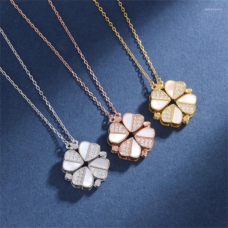 Pendant Necklaces Lucky Four-leaf Clover Necklace S925 Sterling Silver Luxury Zircon Shell Clavicle Chain European And American
Pendant Necklaces Lucky Four-leaf Clover Necklace S925 Sterling Silver Luxury Zircon Shell Clavicle Chain European And American
