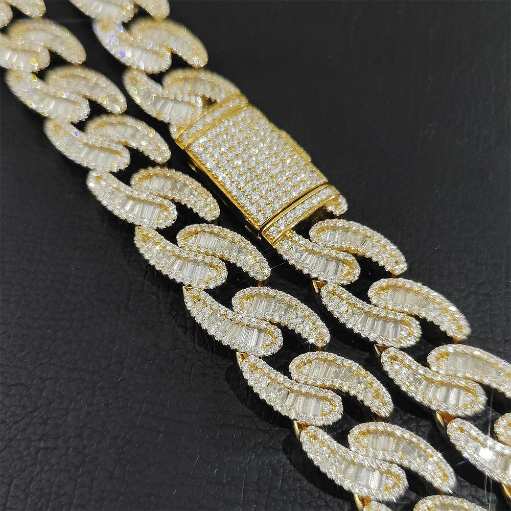 14mm Hip Hop T Cubic Zirconia Tennis Cuban Chain Necklace Bracelet 18k Real Gold Plated Mens Jewelry