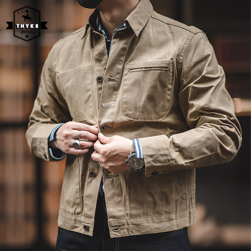Men's Jackets Stylish Men Oil Waxed Canvas Jacket American Casual Classic Retro RGT Khaki 4 Pockets Vintage Tooling Cargo Coat Big SizeMen's
Men's Jackets Stylish Men Oil Waxed Canvas Jacket American Casual Classic Retro RGT Khaki 4 Pockets Vintage Tooling Cargo Coat Big SizeMen's