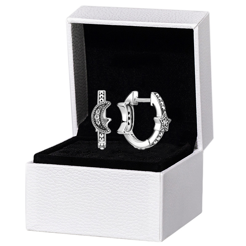 Crescent Moon Stars Beaded Hoop Earrings Authentic 925 Sterling Silver Women Mens gift Original box for Pandora Stud Earrings set
Crescent Moon Stars Beaded Hoop Earrings Authentic 925 Sterling Silver Women Mens gift Original box for Pandora Stud Earrings set