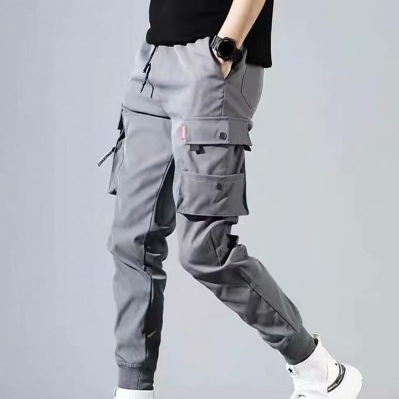 Autumn Men Pants Hip Hop Harem Joggers Pants Male Trousers Mens Solid Multi-pocket Cargo Pants Skinny Fit Sweatpants 220822