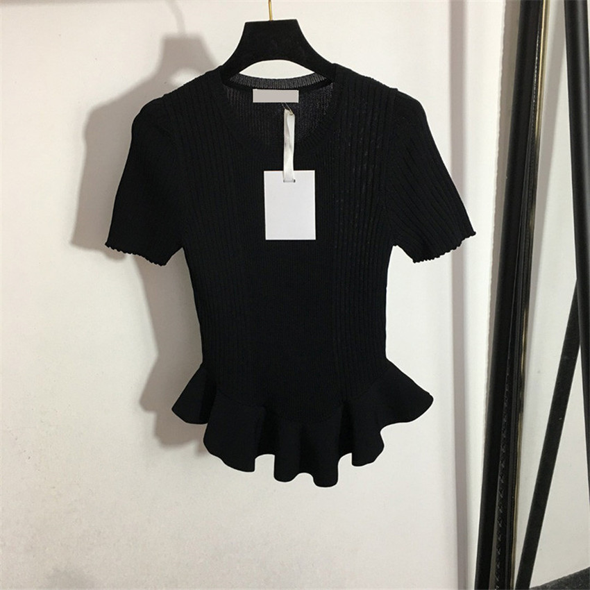 Luxury Womens Knit T Shirts Sports Casual Knitted Tees Summer Comfortable Short Sleeve Tops, Black with label #20225454
Luxury Womens Knit T Shirts Sports Casual Knitted Tees Summer Comfortable Short Sleeve Tops, Black with label #20225454