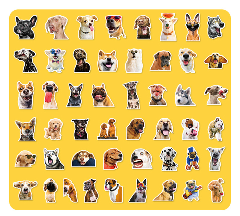 50 Realistic dog graffiti Sticker Phone Laptop Skateboard Car Stickers Pack for Luggage Guitar Helmet Sticker