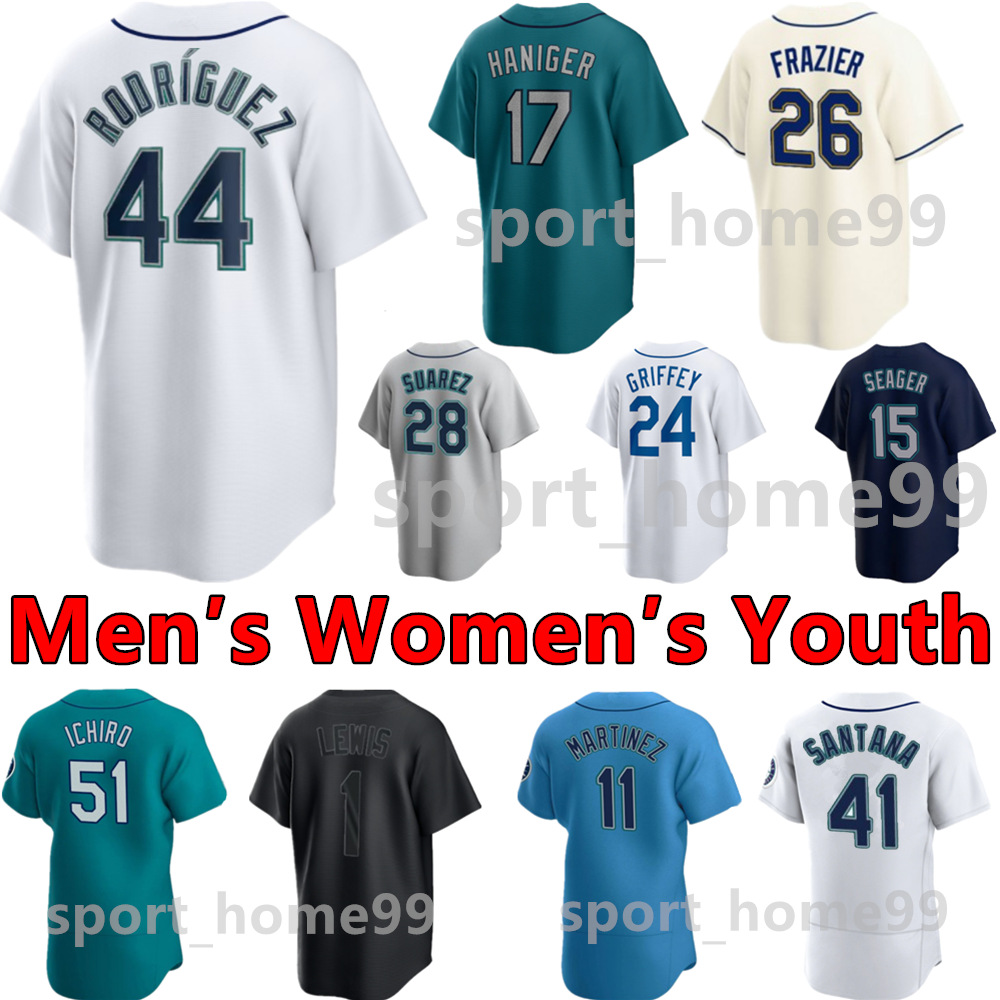 2022 Custom 44 Julio Rodriguez Jersey 51 Suzuki Ichiro 28 Eugenio Suarez 23 Ty France 17 Mitch Haniger 27 Jesse Winker 3 J.P. Crawford 26 Adam Frazier Baseball Jerseys, Color 8 
2022 Custom 44 Julio Rodriguez Jersey 51 Suzuki Ichiro 28 Eugenio Suarez 23 Ty France 17 Mitch Haniger 27 Jesse Winker 3 J.P. Crawford 26 Adam Frazier Baseball Jerseys, Color 8