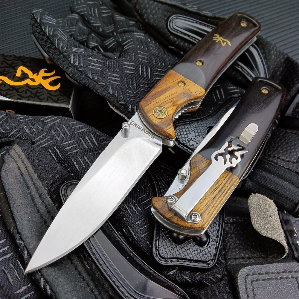 Browning 0039 Folding Knife 5Cr13 Blade Wood Handle Outdoor Tactical Survival Hunting Knife
Browning 0039 Folding Knife 5Cr13 Blade Wood Handle Outdoor Tactical Survival Hunting Knife