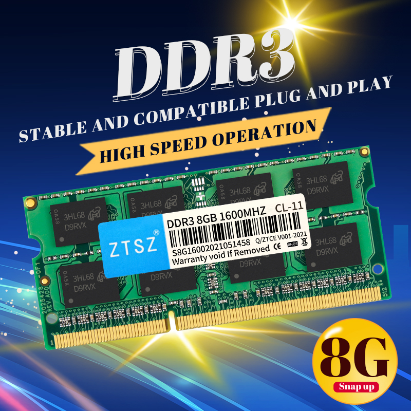 RAMs Notebook RAM DDR3 4G 8G 1333MHz 1600MHz Memory Module High Performance Stable And CompatibleRAMs
RAMs Notebook RAM DDR3 4G 8G 1333MHz 1600MHz Memory Module High Performance Stable And CompatibleRAMs