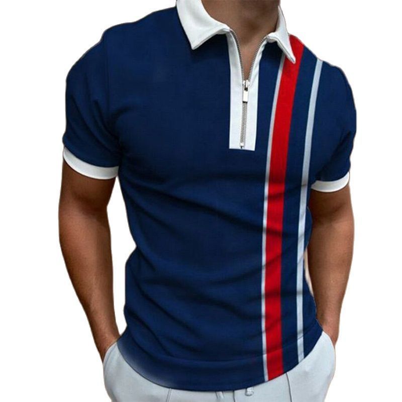 Men's Short Sleeve Polo Shirt HD Digital Printing Zipper Collar T-Shirt Casual Breathable High Quality Summer Clothes For 220822