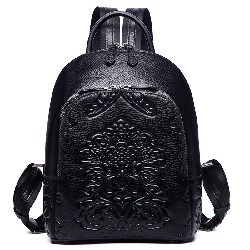 Genuine Leather Fashion Bags Manual 3D Embossing Handbag High Quality Backpack Style, Black
Genuine Leather Fashion Bags Manual 3D Embossing Handbag High Quality Backpack Style, Black