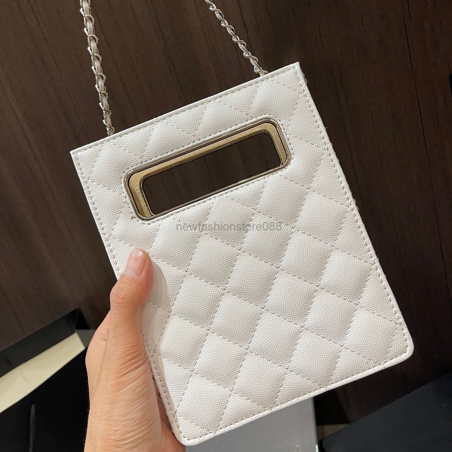 Womens French Evening Bag Caviar Leather Quilted Premium Classic Diamond Silver Metal Ha, White
Womens French Evening Bag Caviar Leather Quilted Premium Classic Diamond Silver Metal Ha, White