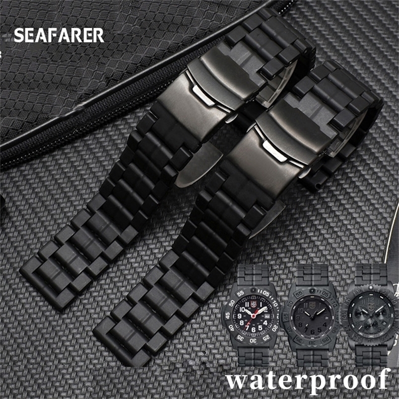 23MM Plastic Fiber Strap Waterproof Strap For Luminox Men's Military Watch 3051 3160 3080 6402 Sports Waterproof Strap 220819