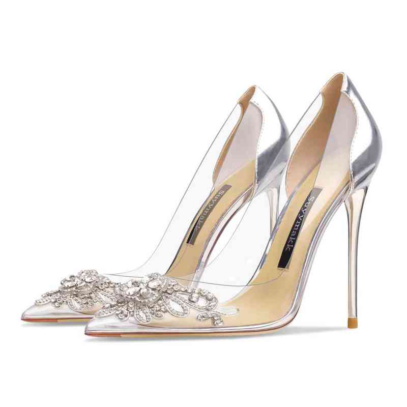 Luxury Rhinestone Women Pumps Transparent PVC High Heels Shoes Sexy Pointed Toe Wedding Shoes Party Fashion For Lady Evening 8cm T220813, Picture color 6cm
Luxury Rhinestone Women Pumps Transparent PVC High Heels Shoes Sexy Pointed Toe Wedding Shoes Party Fashion For Lady Evening 8cm T220813, Picture color 6cm