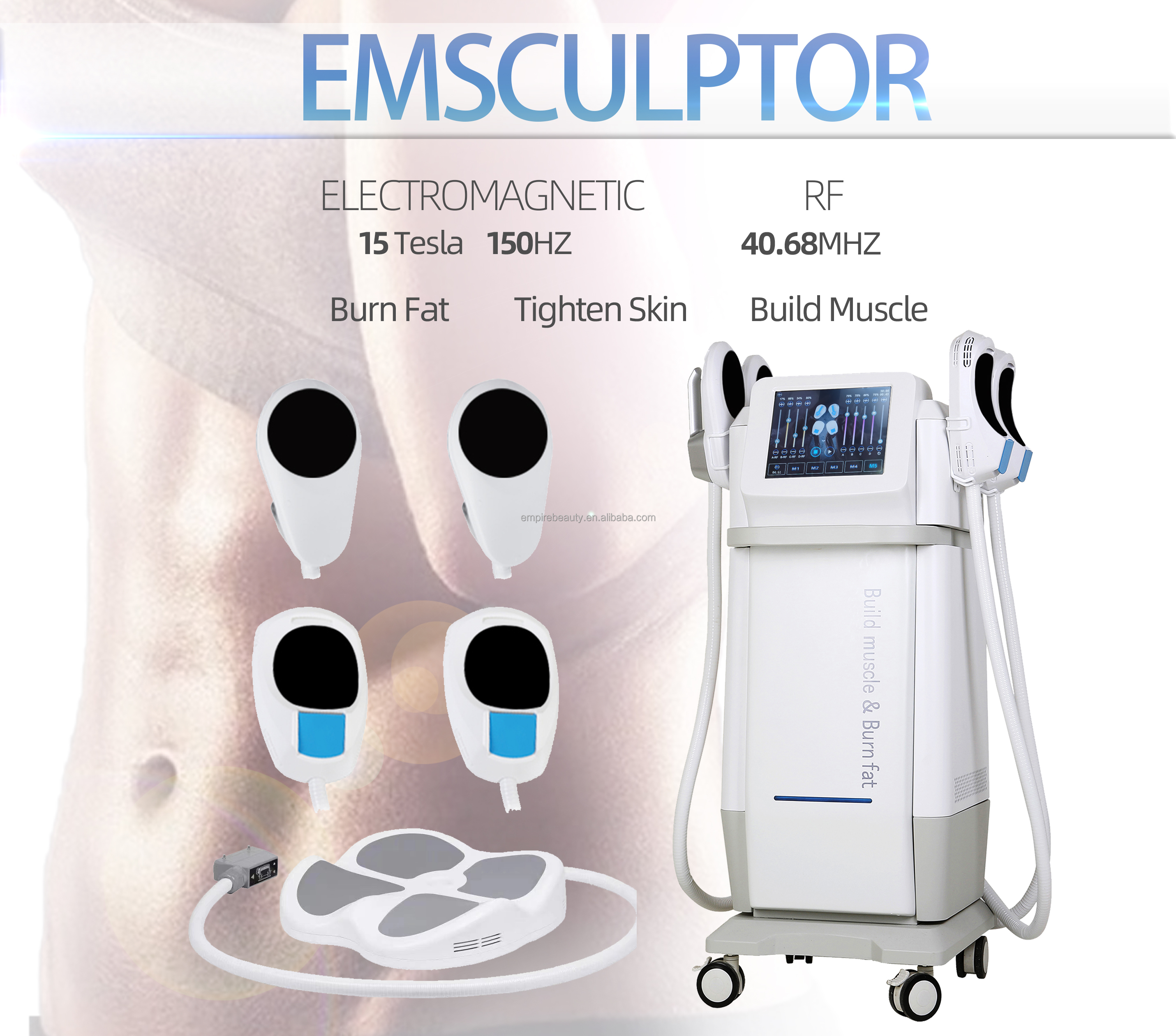 Slimming Machine Ems muscle stimulator with RF 5000W fat burn muscle build skin tightening