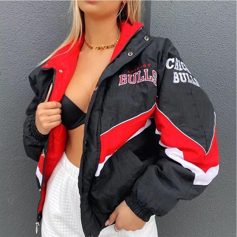YICIYA Bomber Jacket 2022 Printed zipper Long Sleeve vintage racing jacket Sport Style Polyester Woman bombers jacket ropa mujer