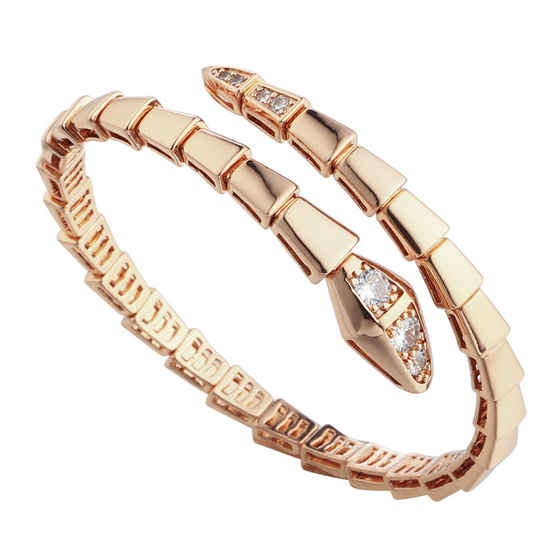 TOP High end luxury Jewelry Plated diamond bracelet Bangle Titanium Steel Jewelry Women Classic For girls Designer Bracelets wedding party gift Snake shap Chain
